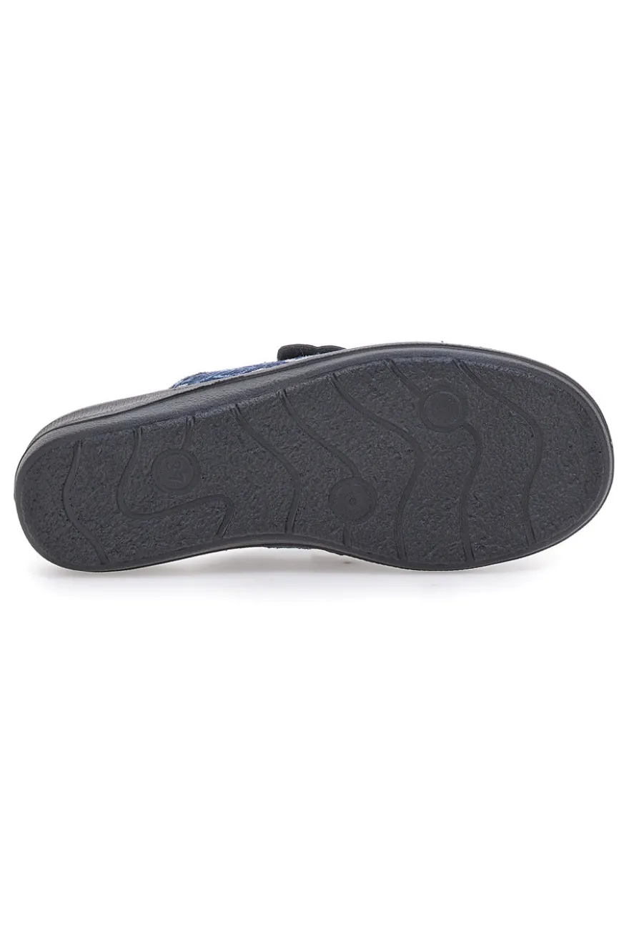 Pantofola blu a fantasia floreale con chiusura a strappo e sottopiede anatomico Inblu 15OD