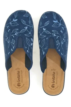 Pantofola blu con fantasia floreale e sottopiede anatomico Inblu 49CF
