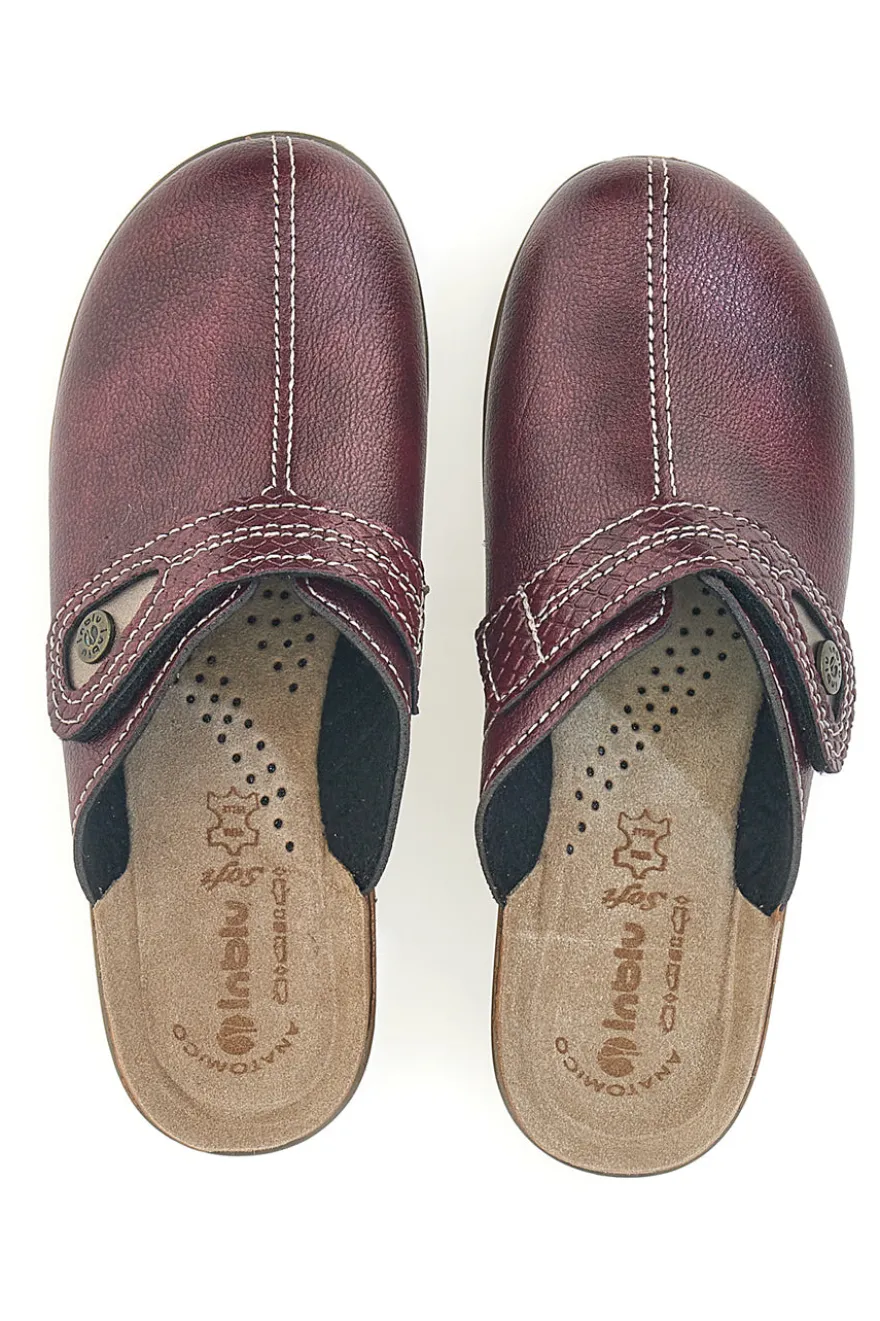 Pantofola bordeaux anatomica con cuciture a vista Inblu 80LY