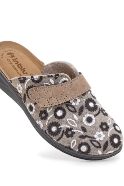Pantofola fantasia floreale con chiusura a strappo e sottopiede anatomico Inblu 15OD