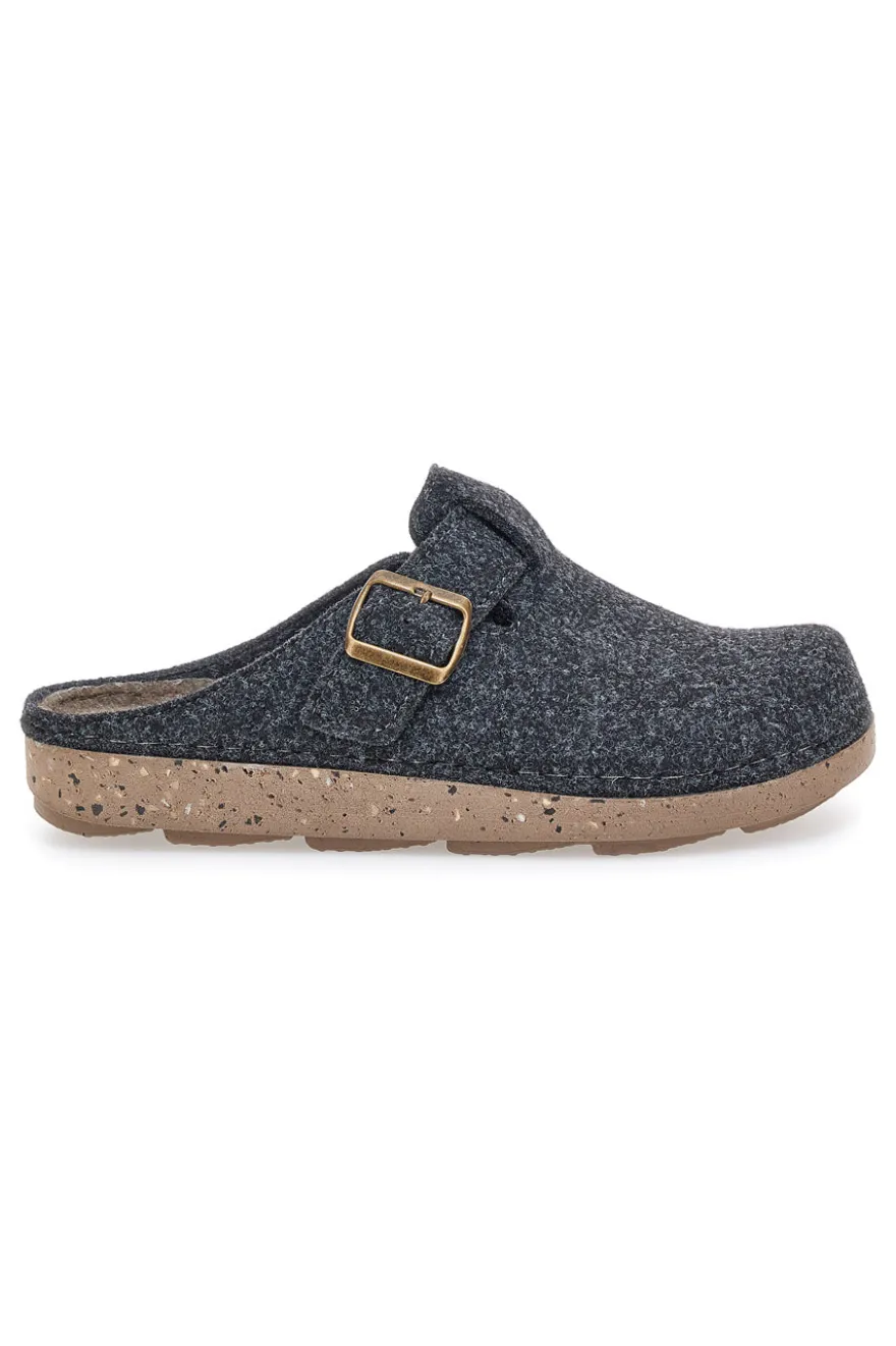 Pantofola grigio scuro in feltro con fibbia Inblu 23MT