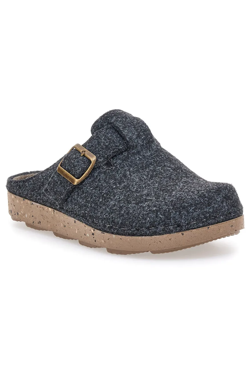 Pantofola grigio scuro in feltro con fibbia Inblu 23MT