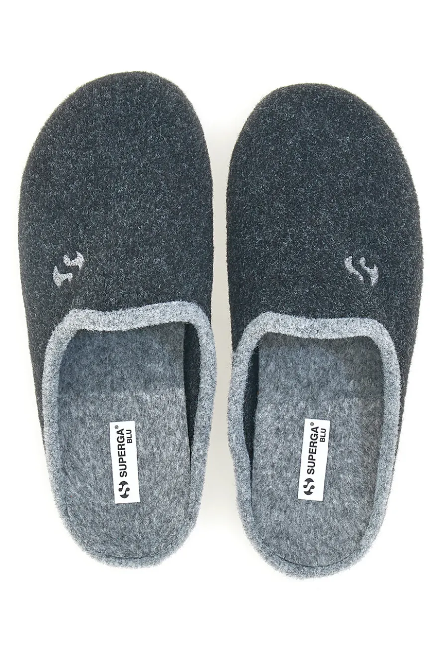 Pantofole antracite in feltro con profilo grigio Superga S10S225