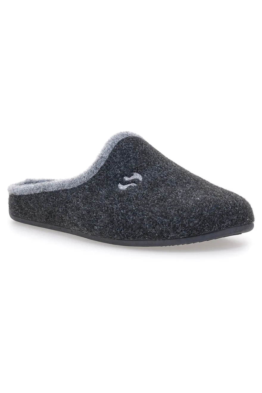Pantofole antracite in feltro con profilo grigio Superga S10S225
