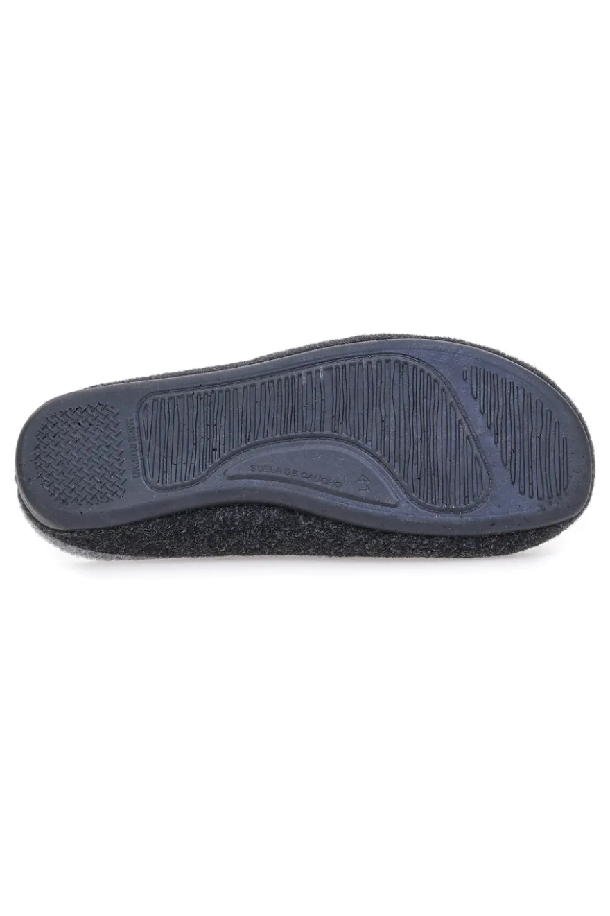 Pantofole antracite in feltro con profilo grigio Superga S10S225