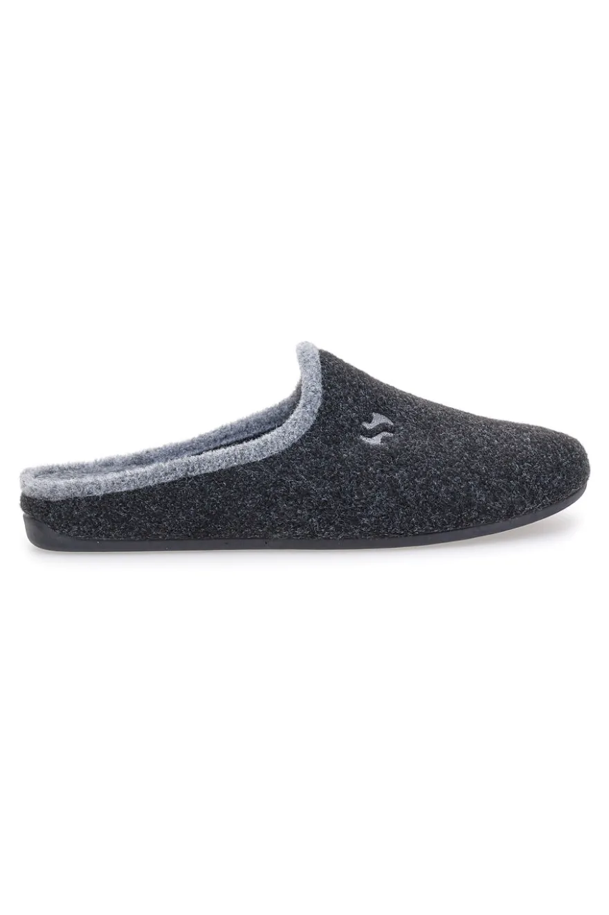 Pantofole antracite in feltro con profilo grigio Superga S10S225