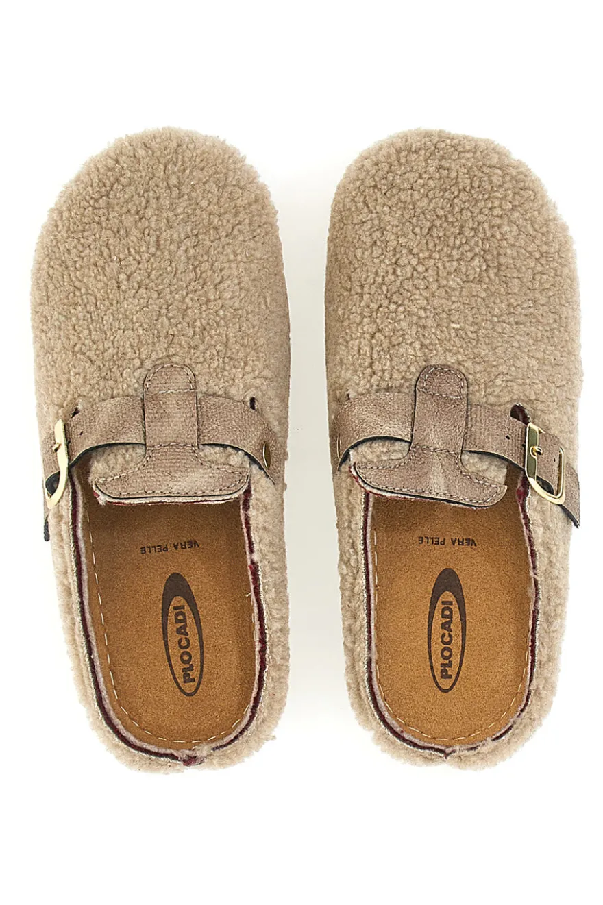 Pantofole beige con cinturino Plocadi 1913