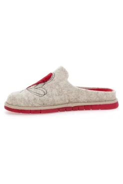 Pantofole beige con cuore Beego 7521p