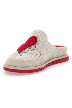 Pantofole beige con cuore Beego 7521p