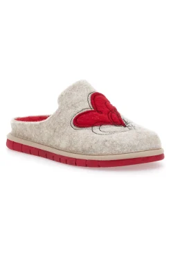 Pantofole beige con cuore Beego 7521p