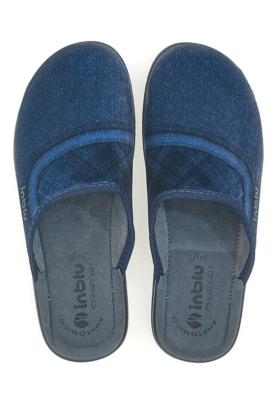 Pantofole Blu con fantasia losanghe INBLU 11 DG