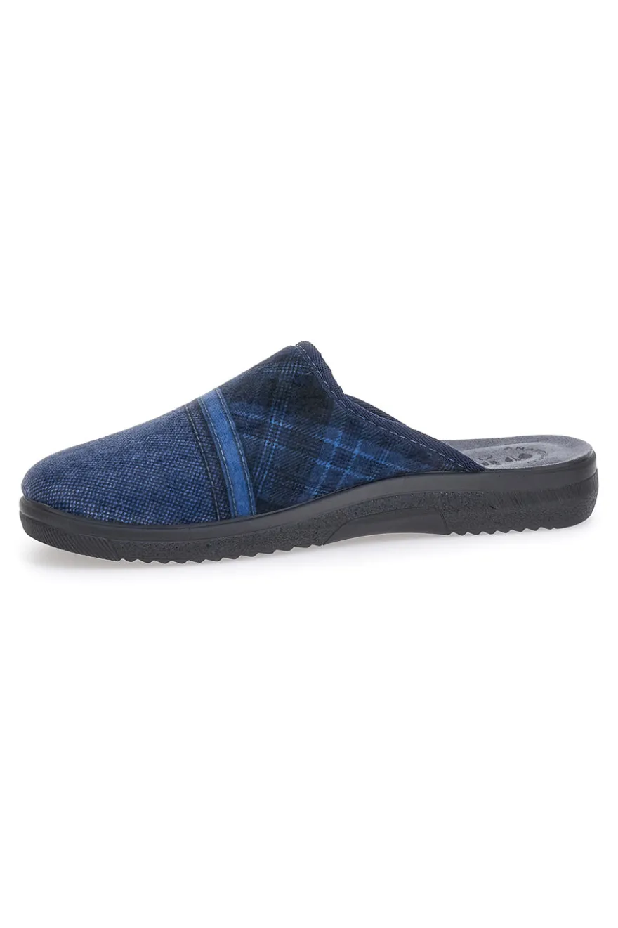 Pantofole Blu con fantasia losanghe INBLU 11 DG