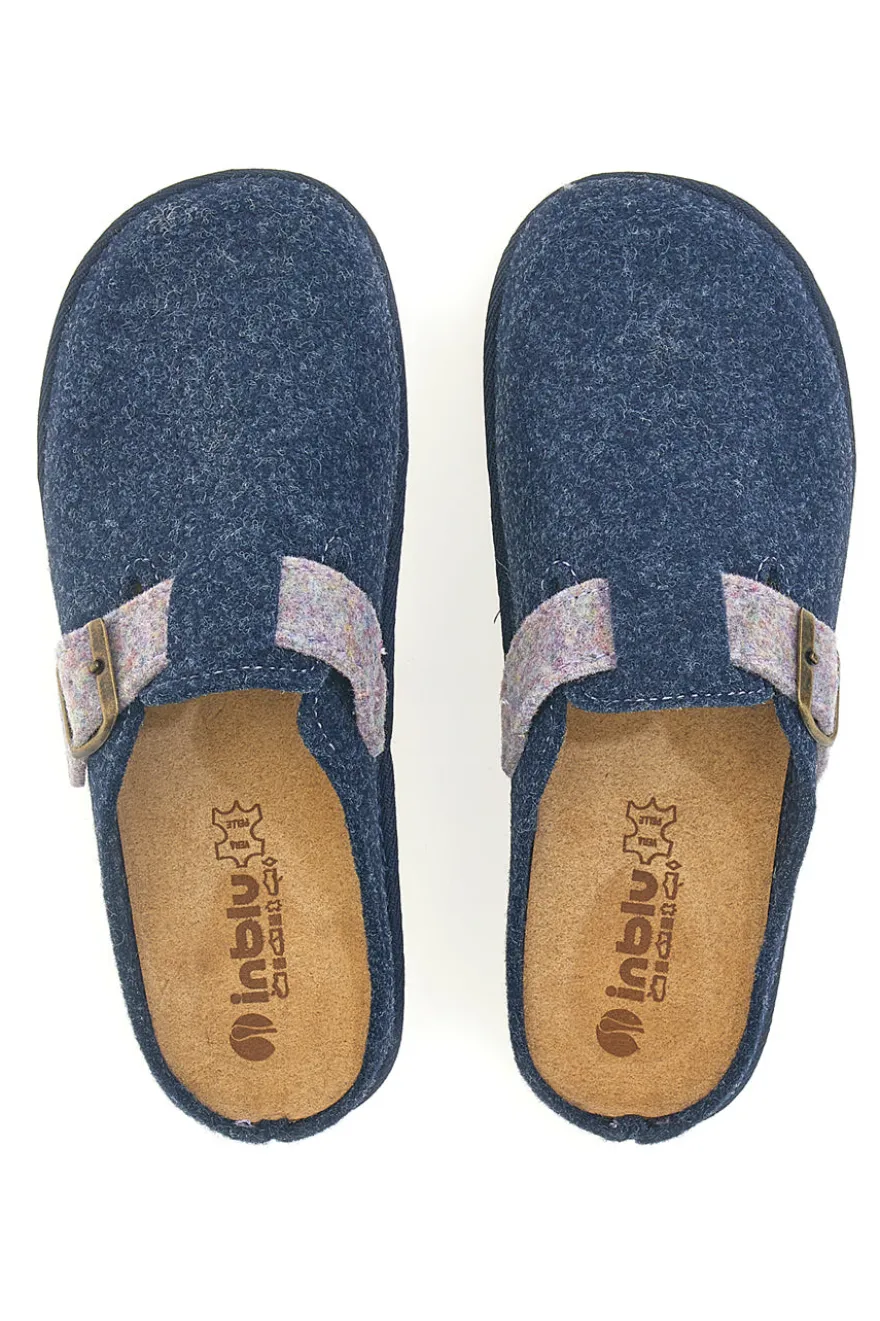 Pantofole blu con fibbia regolabile e suola comfort Inblu 42 CS