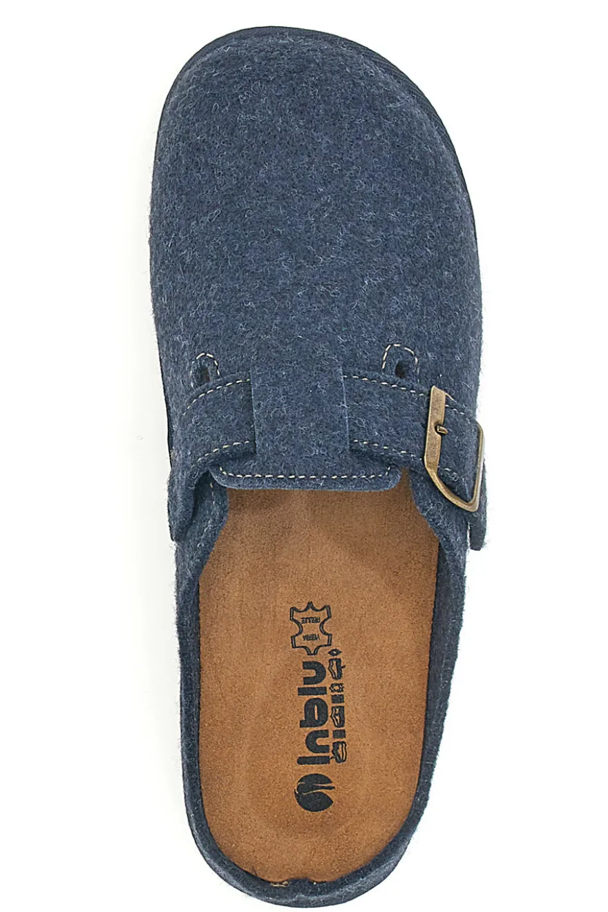 Pantofole blu con fibbia INBLU 19 SI