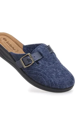 Pantofole blu con fibbia e plantare comfort Inblu 50 CF