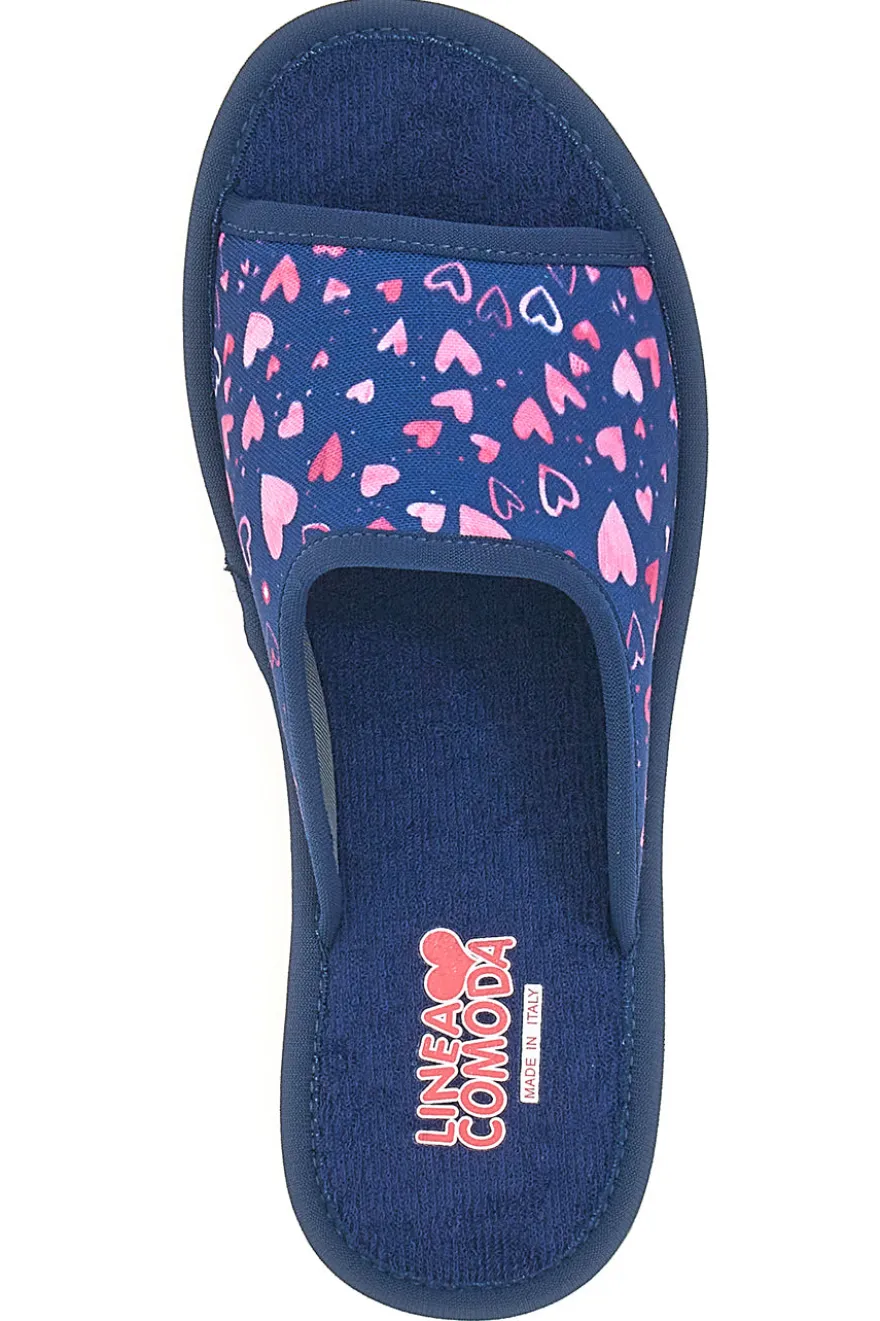 Pantofole Blu con Punta Aperta Linea Comoda 6974P