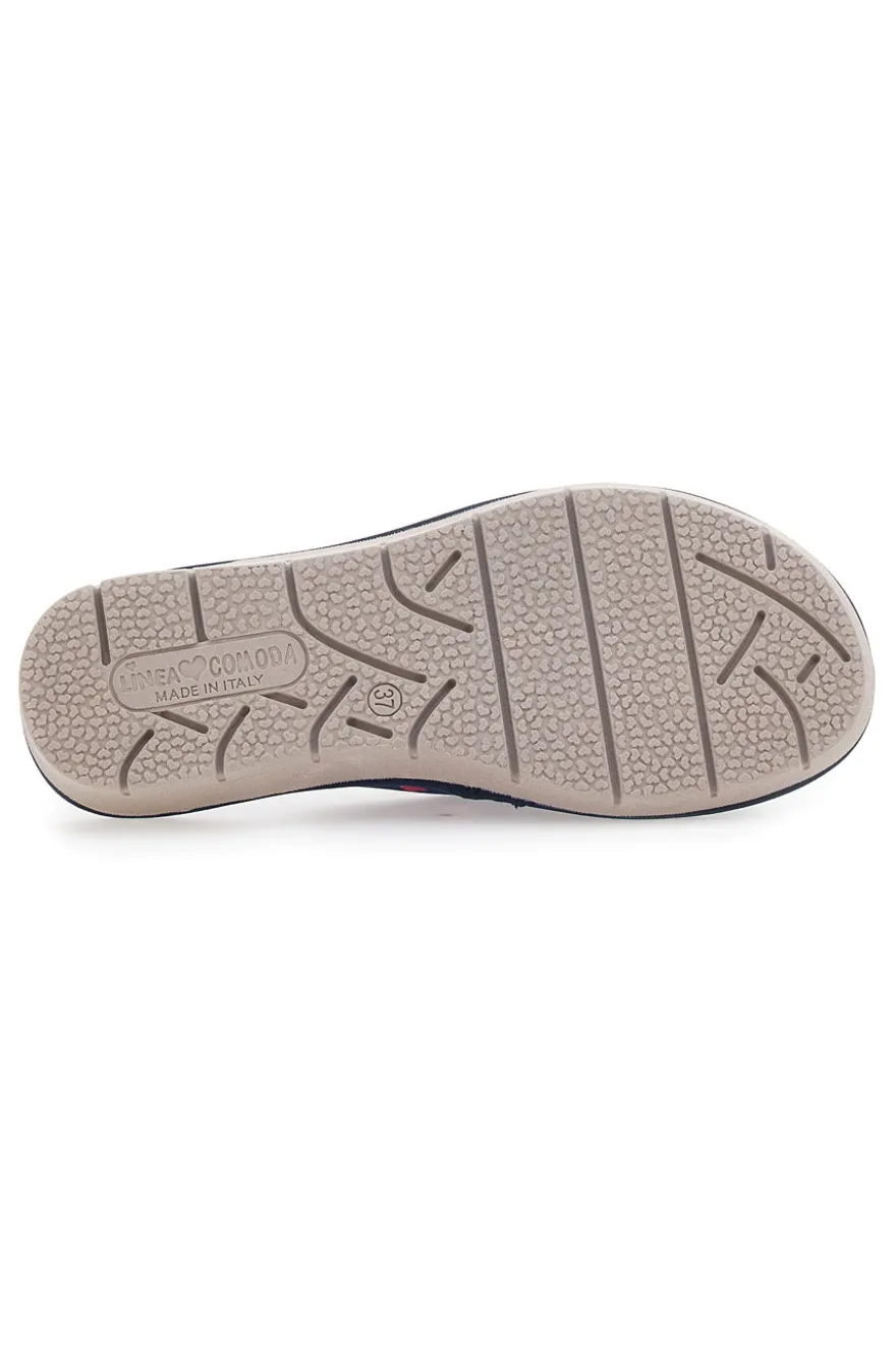 Pantofole Blu con Punta Aperta Linea Comoda 6974P