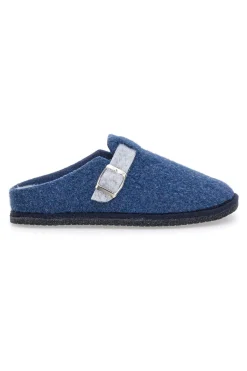 Pantofole Blu in Feltro con Fibbia e Plantare Estraibile Grazie 1