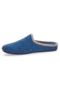 Pantofole blu in feltro con profilo a contrasto Superga S10S225