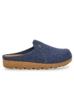 Pantofole blu in feltro con suola effetto para Inblu 12 DK