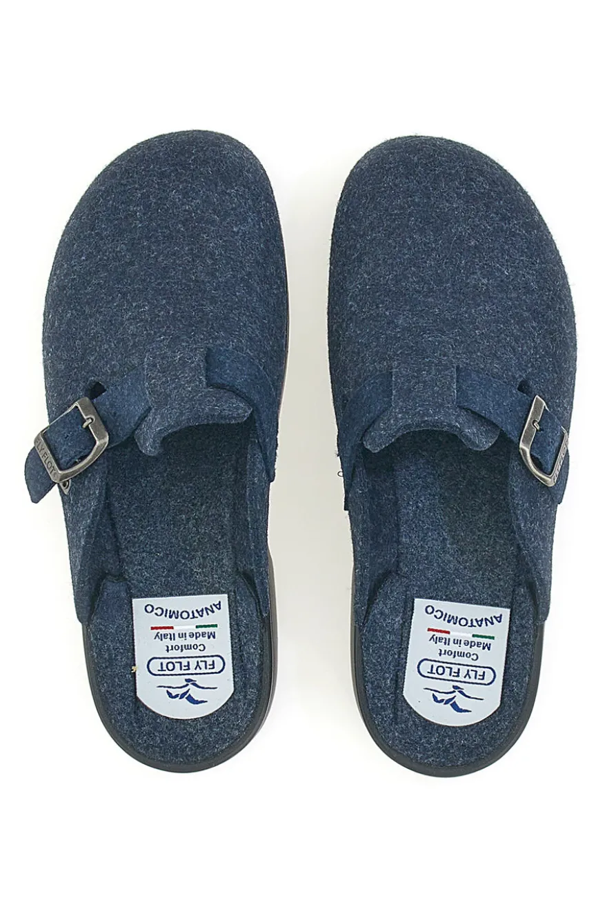Pantofole Blu In Panno Made In Italy Fly Flot 62611