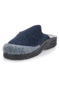 Pantofole blue grigie in vera pelle BIO UP 653