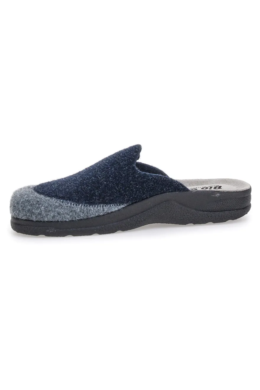 Pantofole blue grigie in vera pelle BIO UP 653