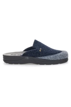 Pantofole blue grigie in vera pelle BIO UP 653