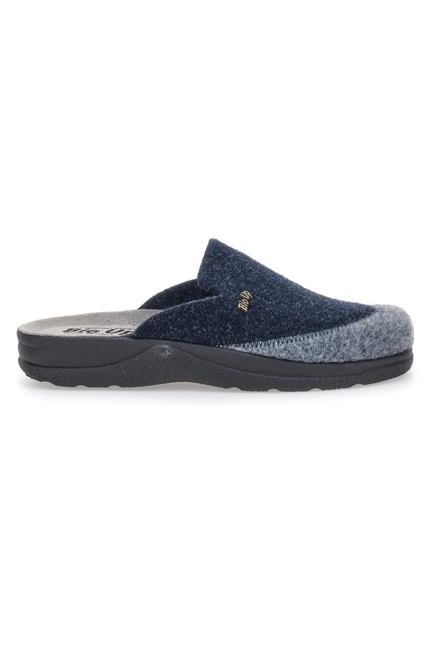 Pantofole blue grigie in vera pelle BIO UP 653