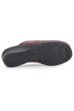 Pantofole bordò a quadri con zeppa comfort Fly Flot 90L70T37NP
