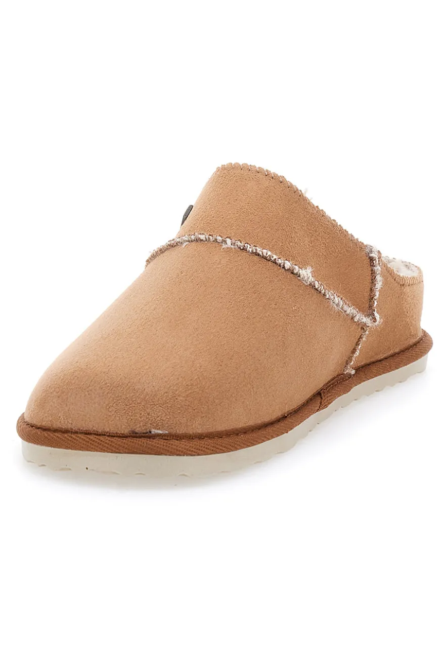 Pantofole Camel con plantare estraibile e pelliccia INBLU 41 CS