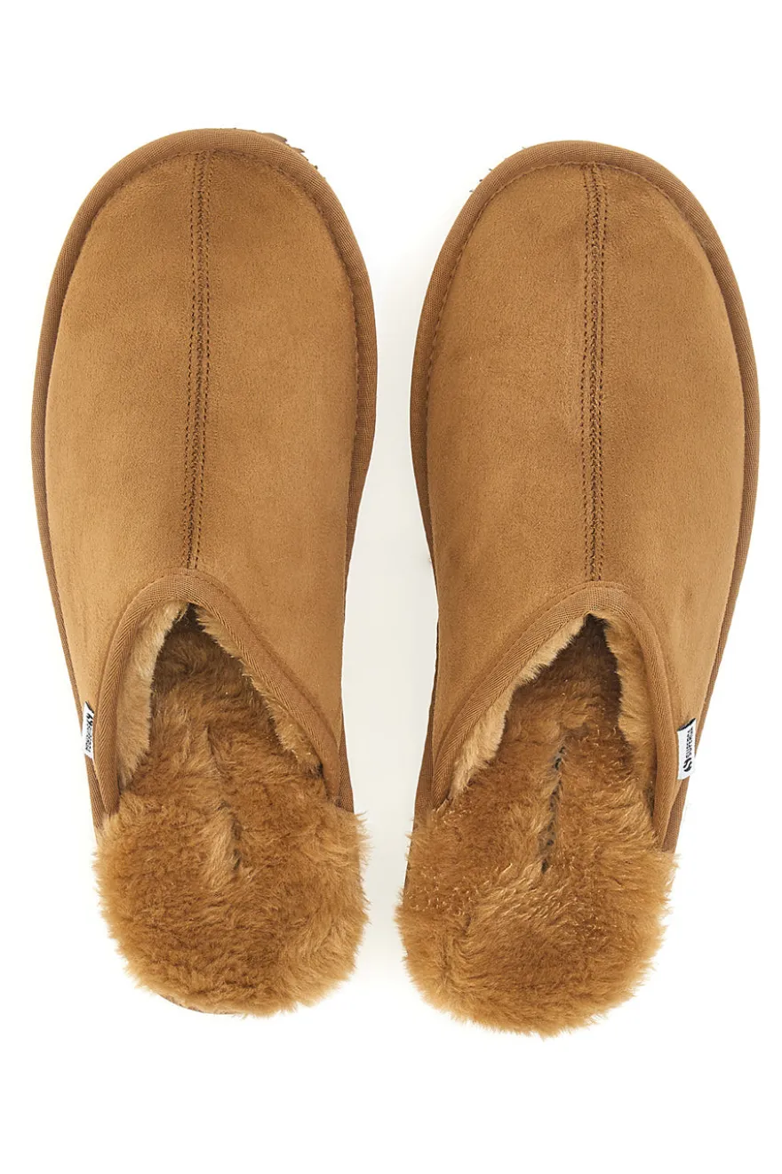 Pantofole color cuoio con interno in pelo e suola antiscivolo Superga S64U876