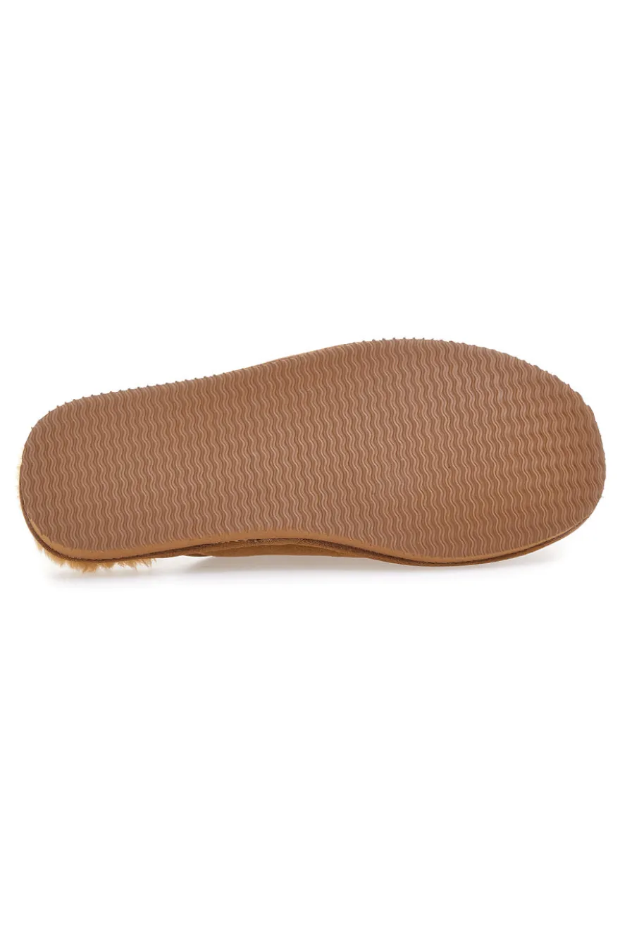 Pantofole color cuoio con interno in pelo e suola antiscivolo Superga S64U876