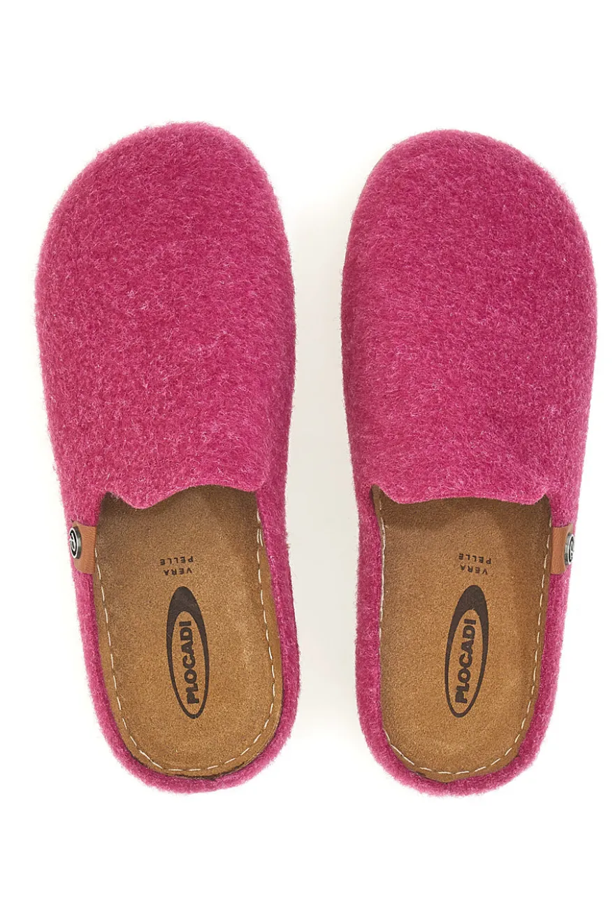 Pantofole fucsia in feltro con suola comfort Plocadi 11902LO