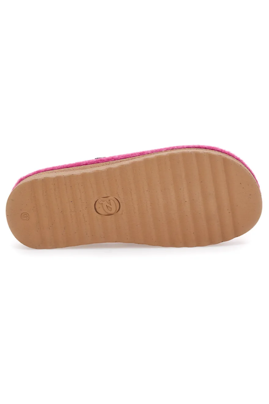 Pantofole fucsia in feltro con suola comfort Plocadi 11902LO