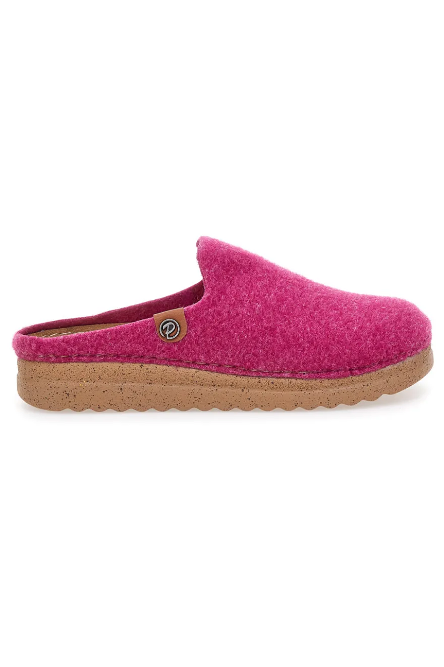 Pantofole fucsia in feltro con suola comfort Plocadi 11902LO