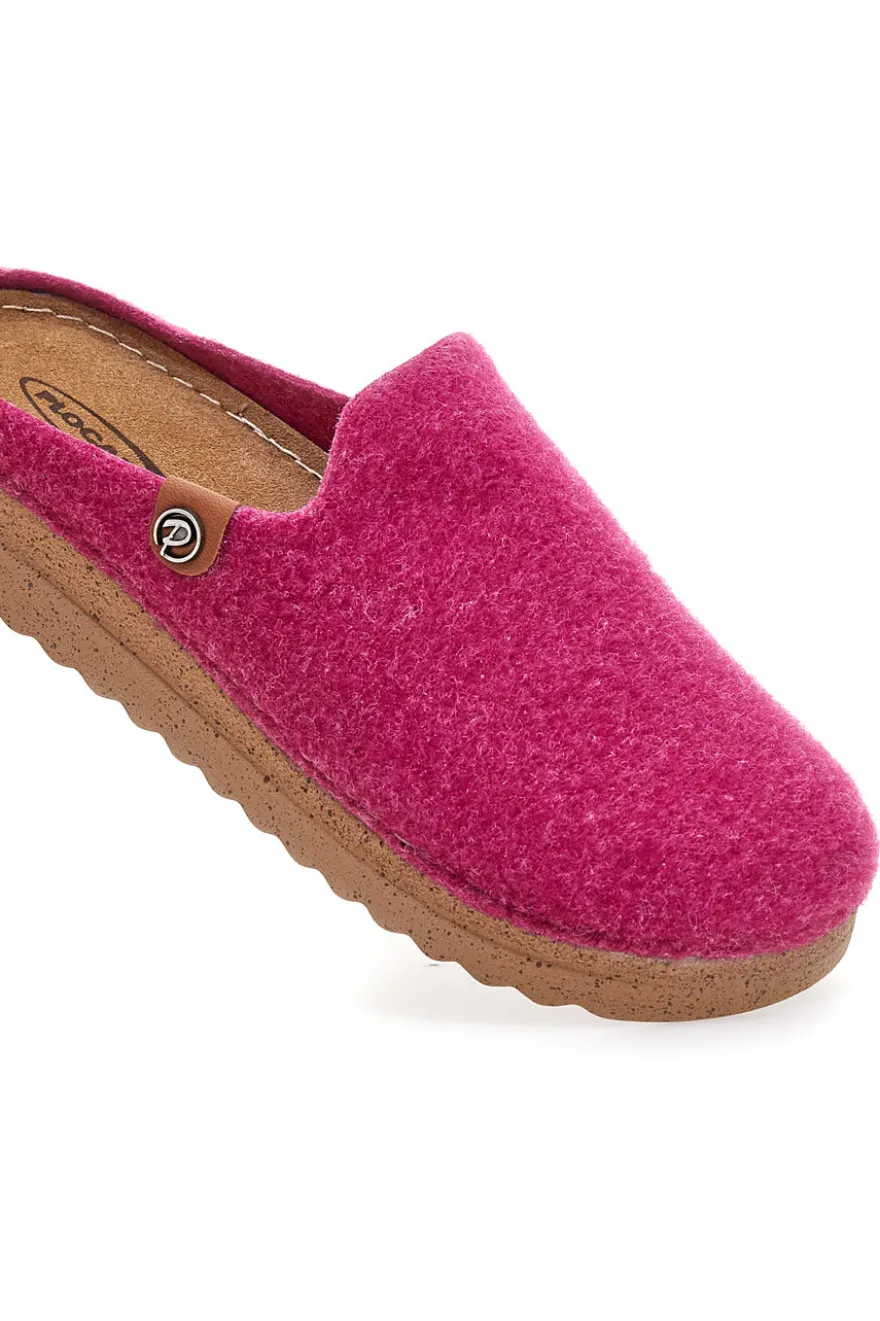 Pantofole fucsia in feltro con suola comfort Plocadi 11902LO