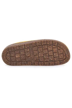 Pantofole Gialle in Feltro con Bordo Ricamato Pittarello Stella Del Nord Bio2