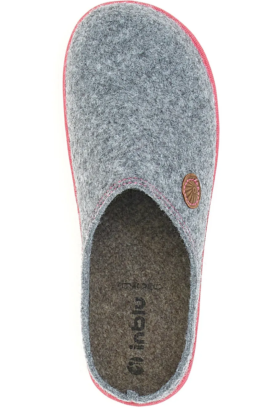Pantofole grigie con bordo rosso INBLU 39 CS