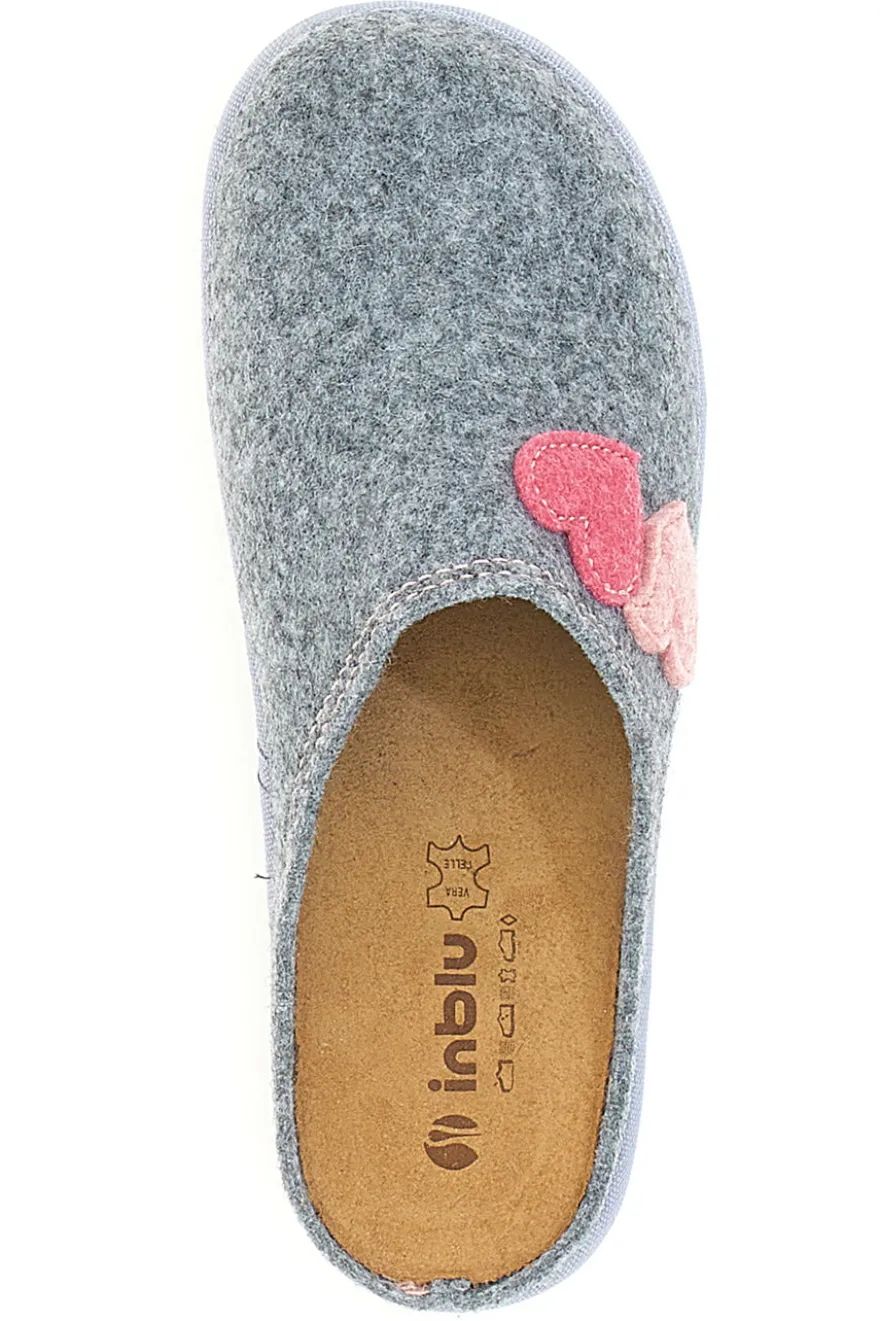 Pantofole grigie con cuori colorati INBLU 37 CS