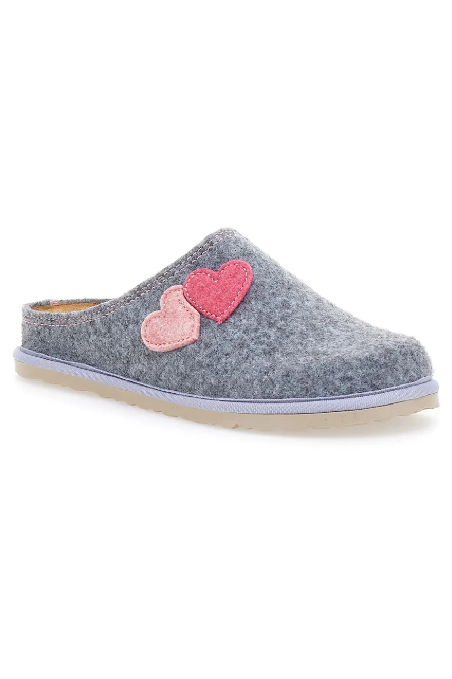 Pantofole grigie con cuori colorati INBLU 37 CS