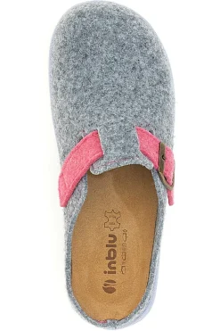 Pantofole Grigie con fibbia e sottopiede estraibile INBLU 38 cs