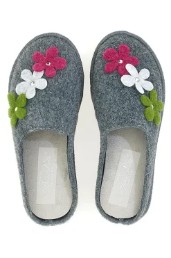 Pantofole Grigie con Fiori DOLCE VITA 045