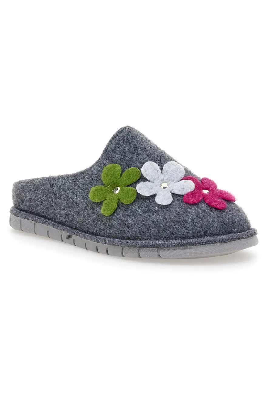 Pantofole Grigie con Fiori DOLCE VITA 045