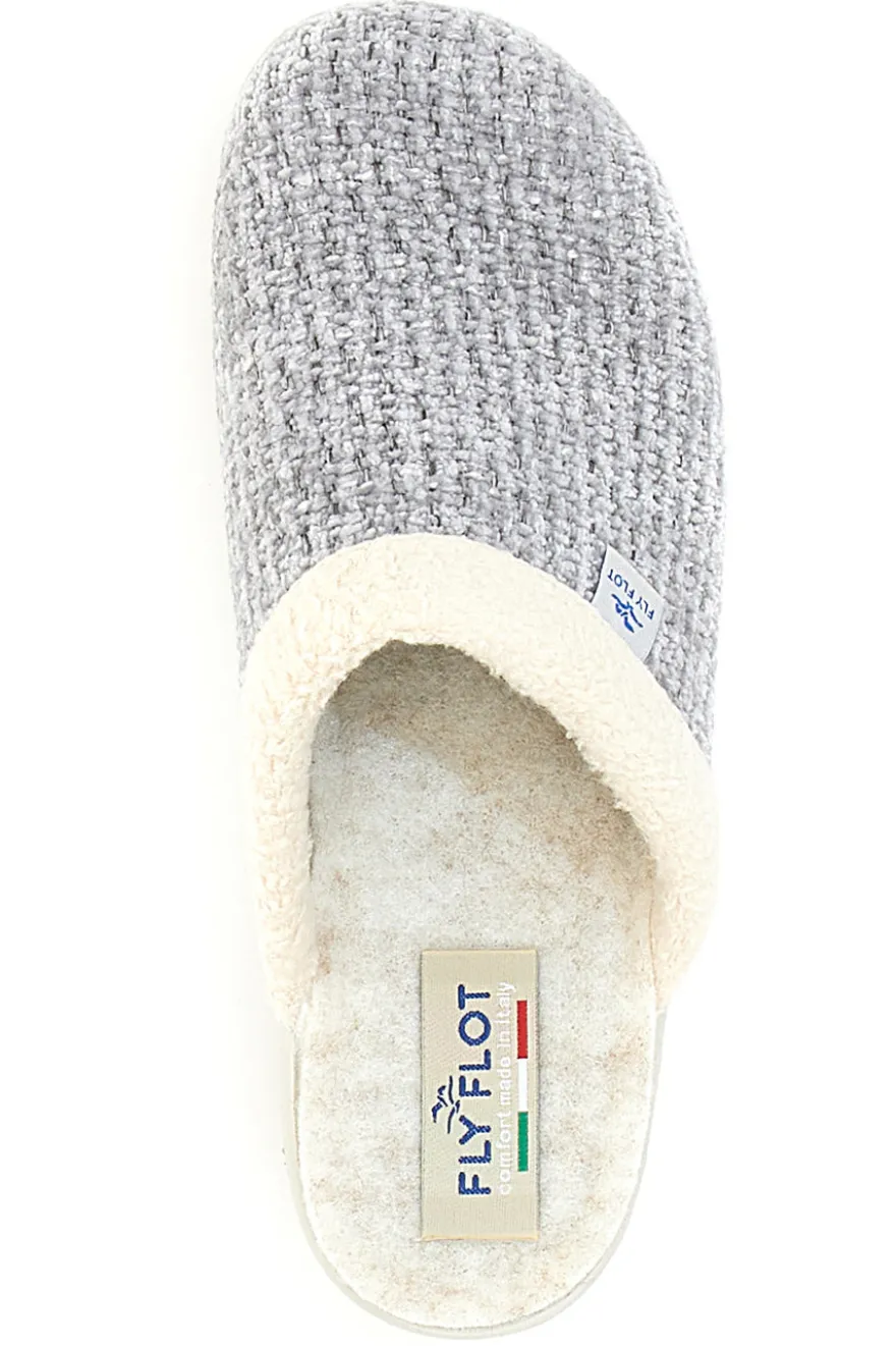 Pantofole Grigie In Panno Made In Italy Fly Flot 4469