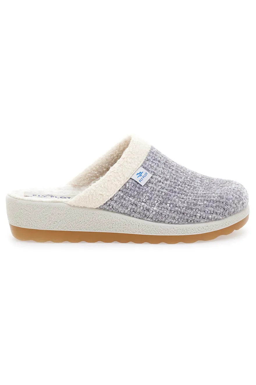 Pantofole Grigie In Panno Made In Italy Fly Flot 4469