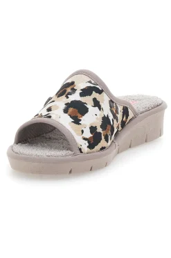Pantofole Leopardate con Punta Aperta Linea Comoda 7551P
