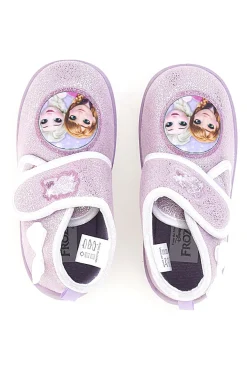 Pantofole lilla con glitter e chiusura a strappo Frozen D4310716T