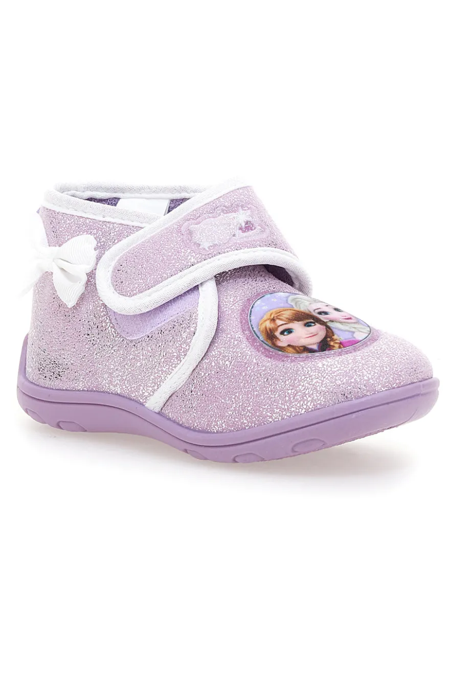 Pantofole lilla con glitter e chiusura a strappo Frozen D4310716T