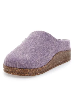 Pantofole Lilla in Feltro con Fiore in Metallo e Plantare Estraibile Pittarello Stella Del Nord Bio6